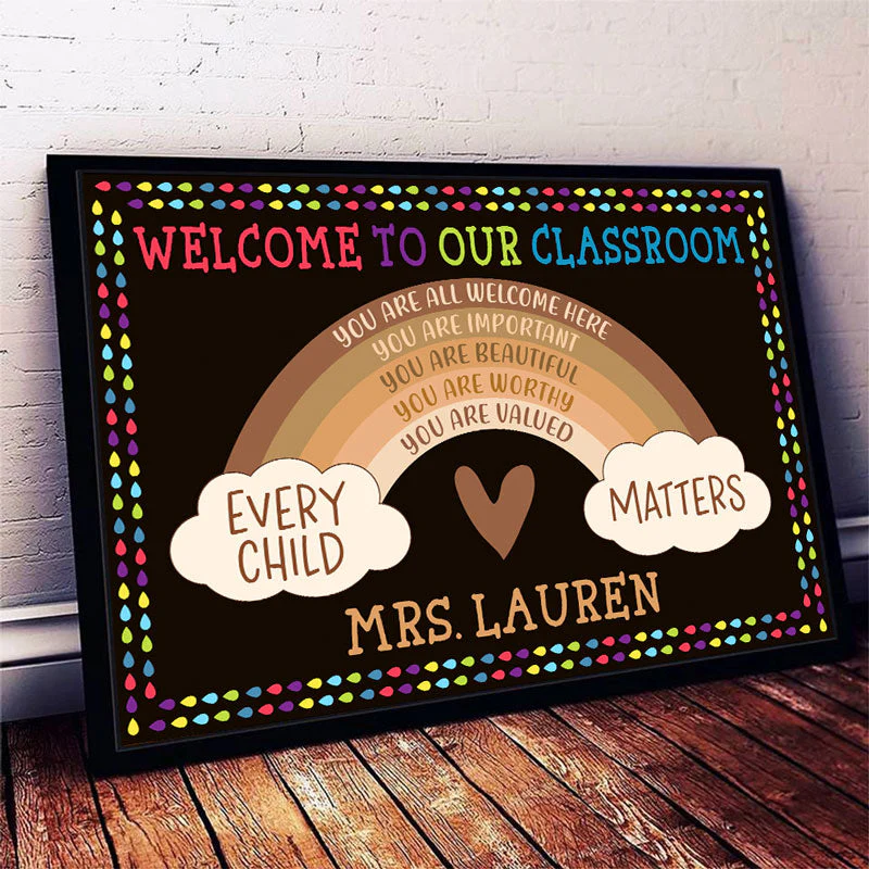 Personalized Teacher You Are All Welcome Here Custom Poster, Teacher Gifts, Classroom Decor - Image 4