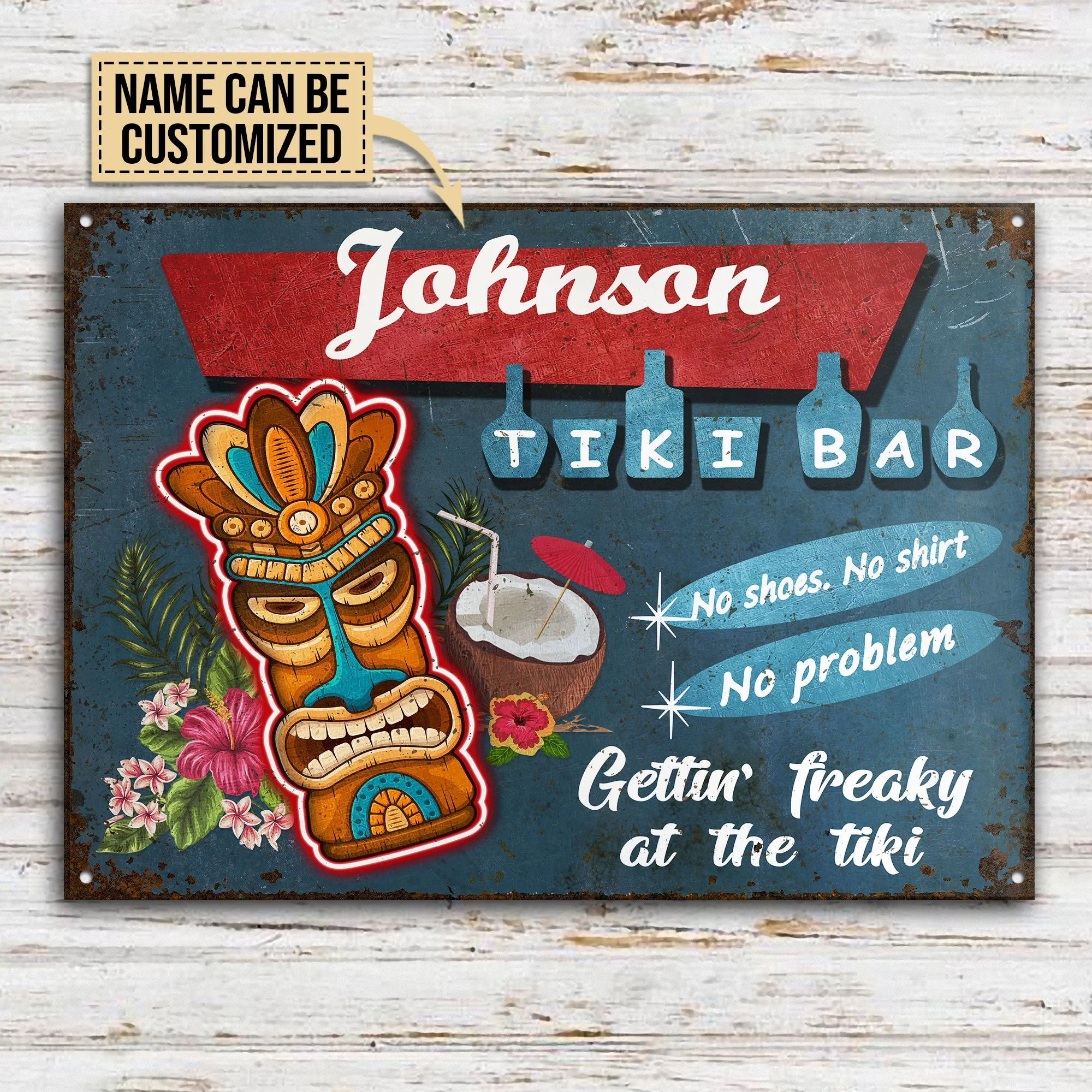 Personalized Tiki Bar No Problem Customized Classic Metal Signs - Image 3