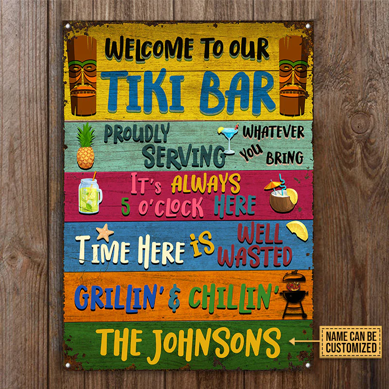 Personalized Tiki Bar Welcome To Our Custom Classic Metal Signs - Image 4