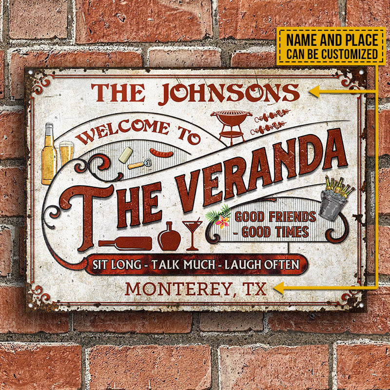 Personalized Veranda Sit Long Talk Much Custom Classic Metal Signs - Image 2