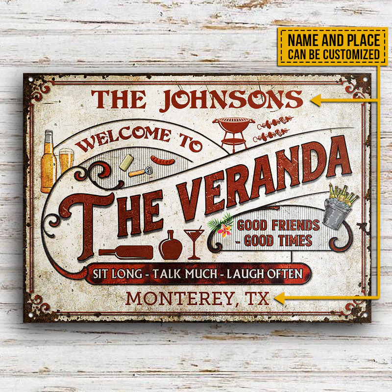 Personalized Veranda Sit Long Talk Much Custom Classic Metal Signs - Image 3