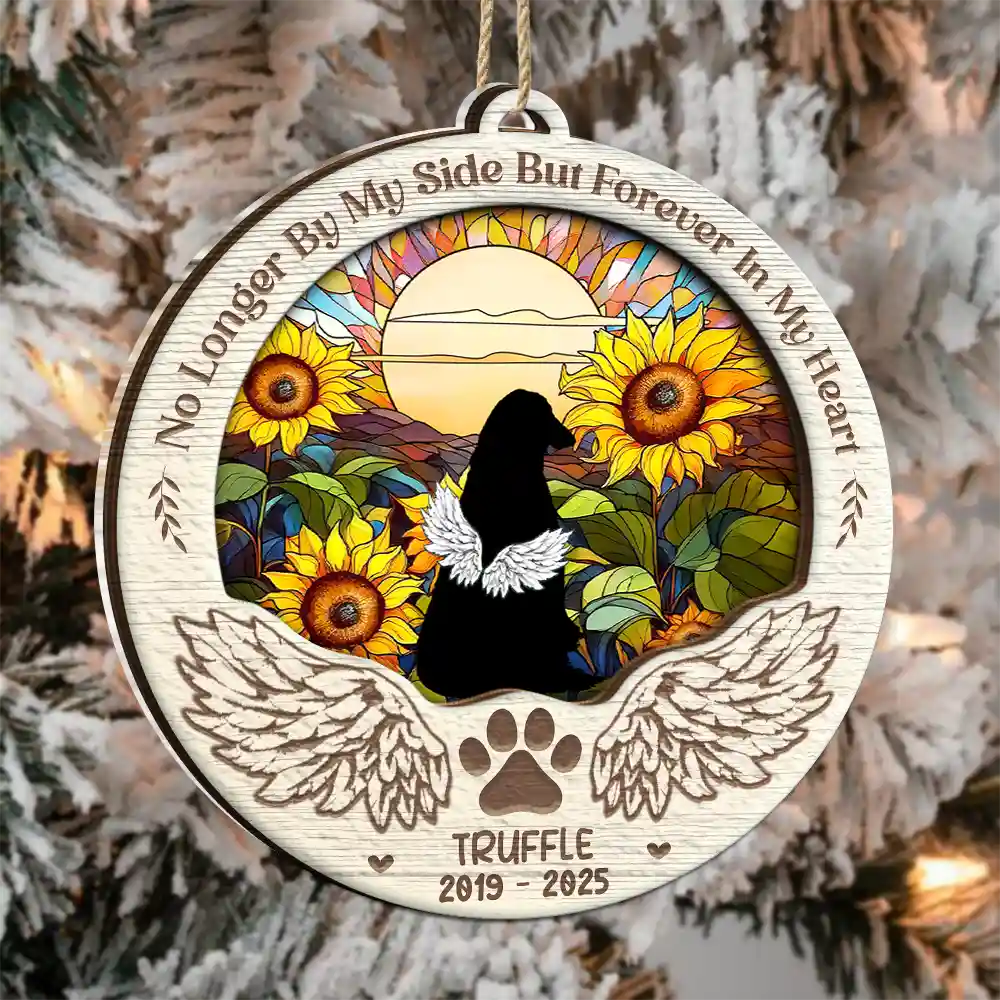 Pet Angel Forever Loved - Personalized 2-Layered Mix Ornament - Image 3