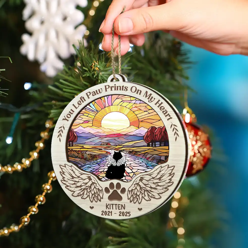 Pet Angel Forever Loved - Personalized 2-Layered Mix Ornament - Image 4