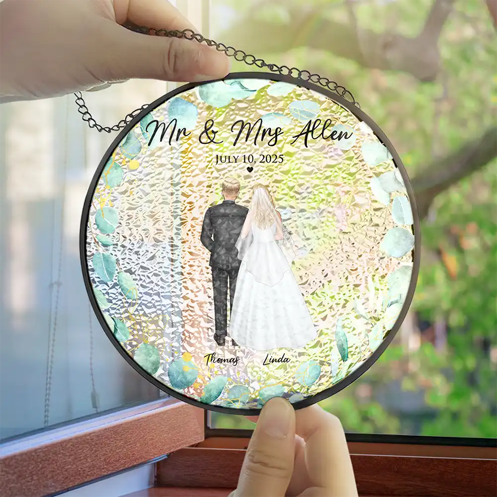 Pet Couple Wedding - Personalized Stained Glass Window Hanging Suncatcher - Image 4
