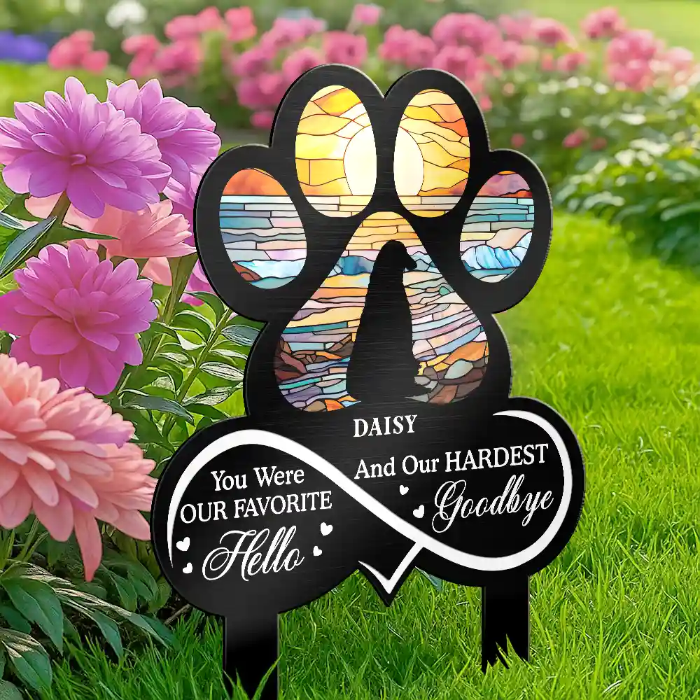Pet Forever In My Heart Always Loved - Personalized Metal Garden Stake - Image 4
