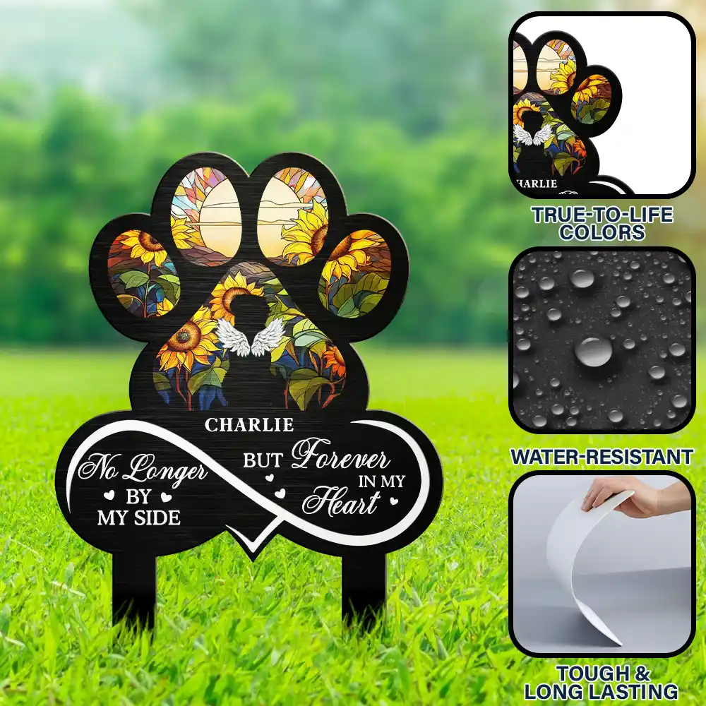 Pet Forever In My Heart Always Loved - Personalized Metal Garden Stake - Image 6
