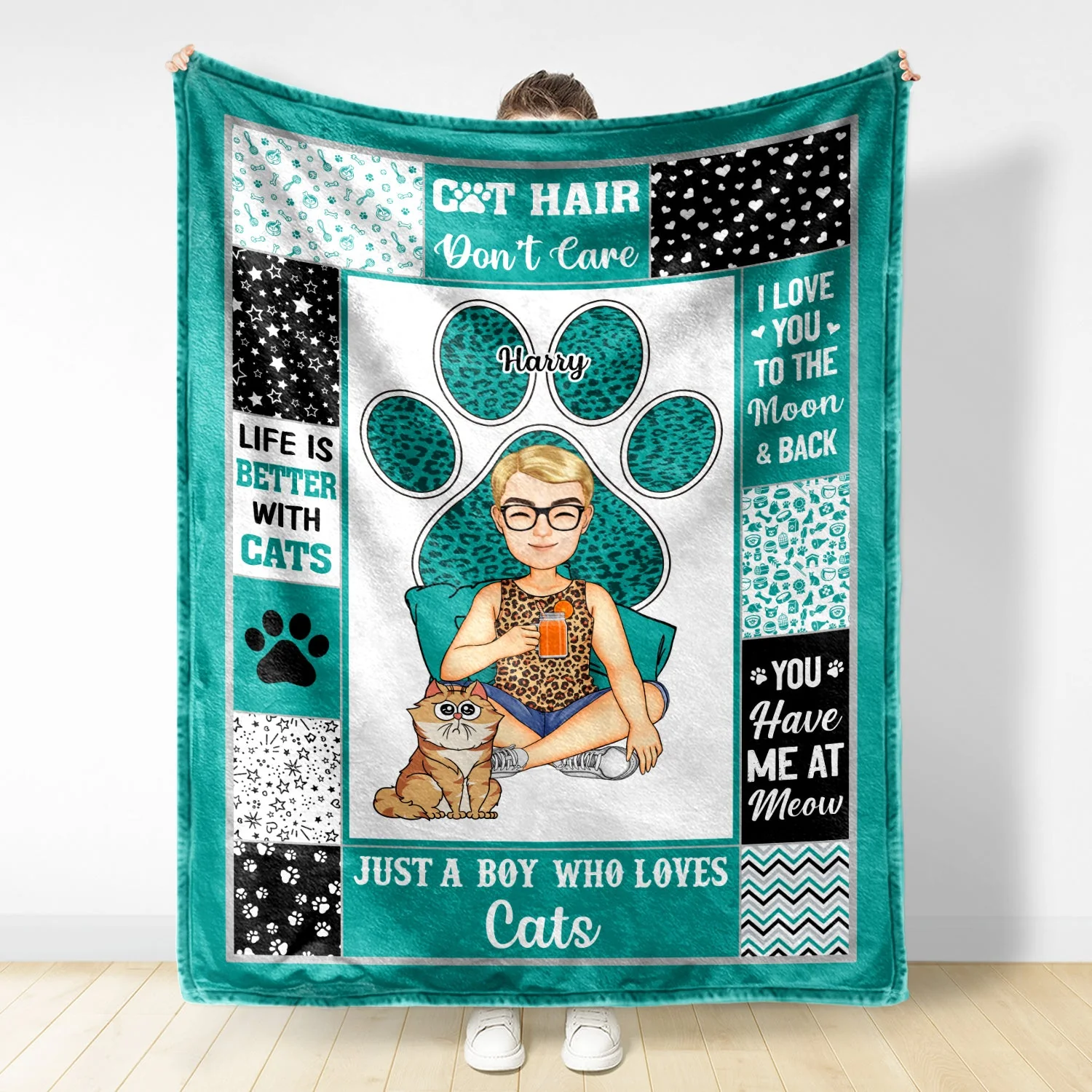 Pet Lovers Easily Distracted By Dogs & Cats - Gift For Pet Lovers - Personalized Fleece Blanket - Image 2