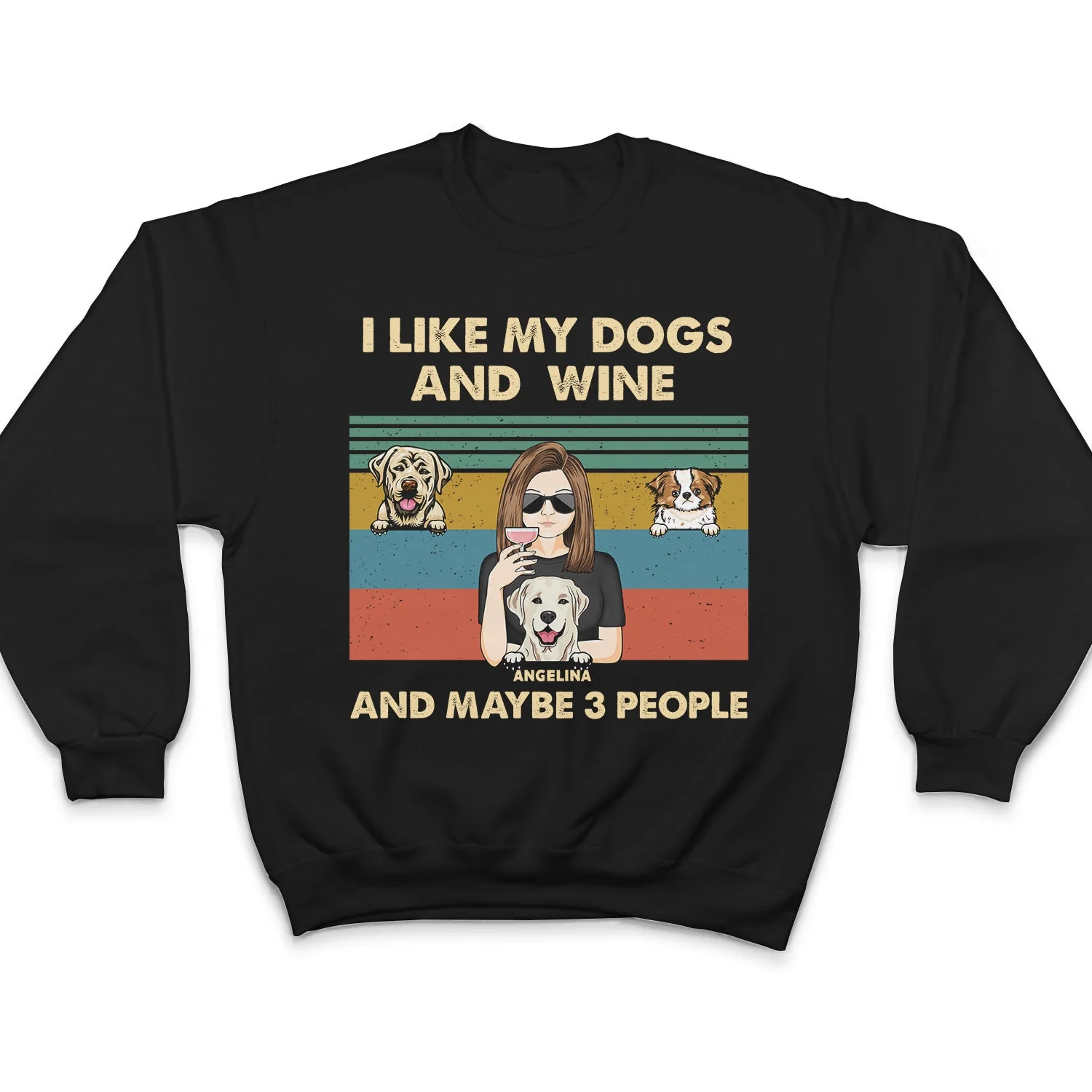 Pet Lovers I Like Dogs & Maybe 3 People - Personalized Custom T Shirt - Image 5
