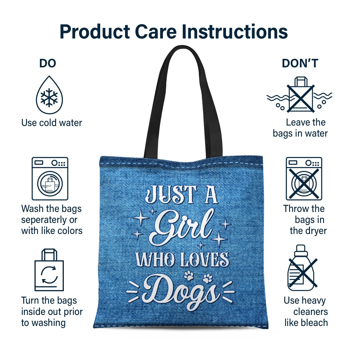 Pet Lovers Just A Girl Who Loves Dogs - Gift For Women, Gift For Pet Lovers Pet Mom - Personalized Zippered Canvas Bag - Image 6