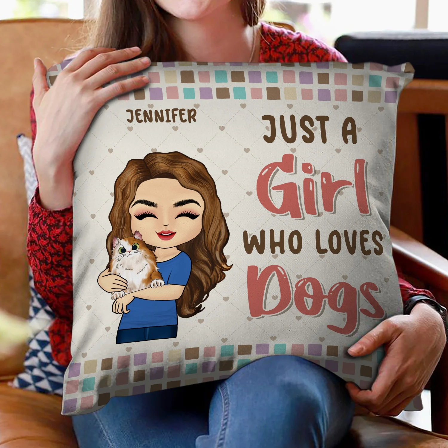 Pet Lovers Just A Girl Who Loves Pets - Gift For Pet Lovers - Personalized Custom Pillow - Image 2
