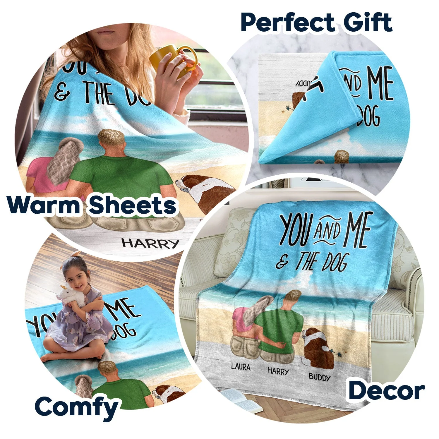Pet Lovers You Me And The Fur Babies - Gift For Couples - Personalized Fleece Blanket - Image 7