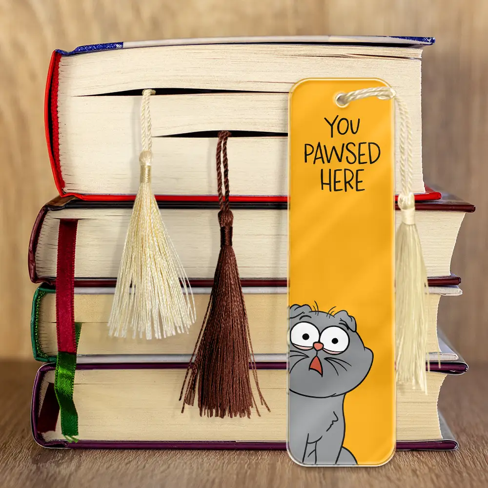 Pet Lovers You Pawsed Here - Personalized Acrylic Bookmark - Image 4