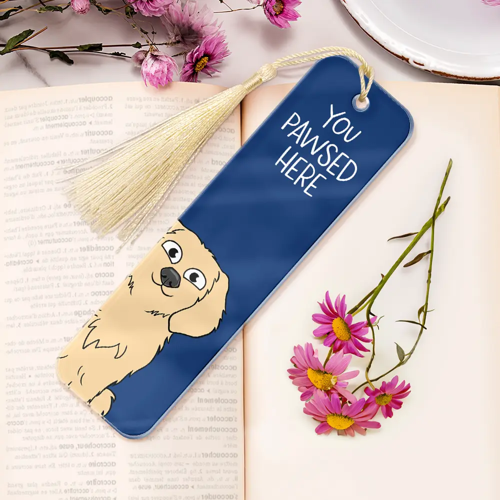 Pet Lovers You Pawsed Here - Personalized Acrylic Bookmark - Image 6