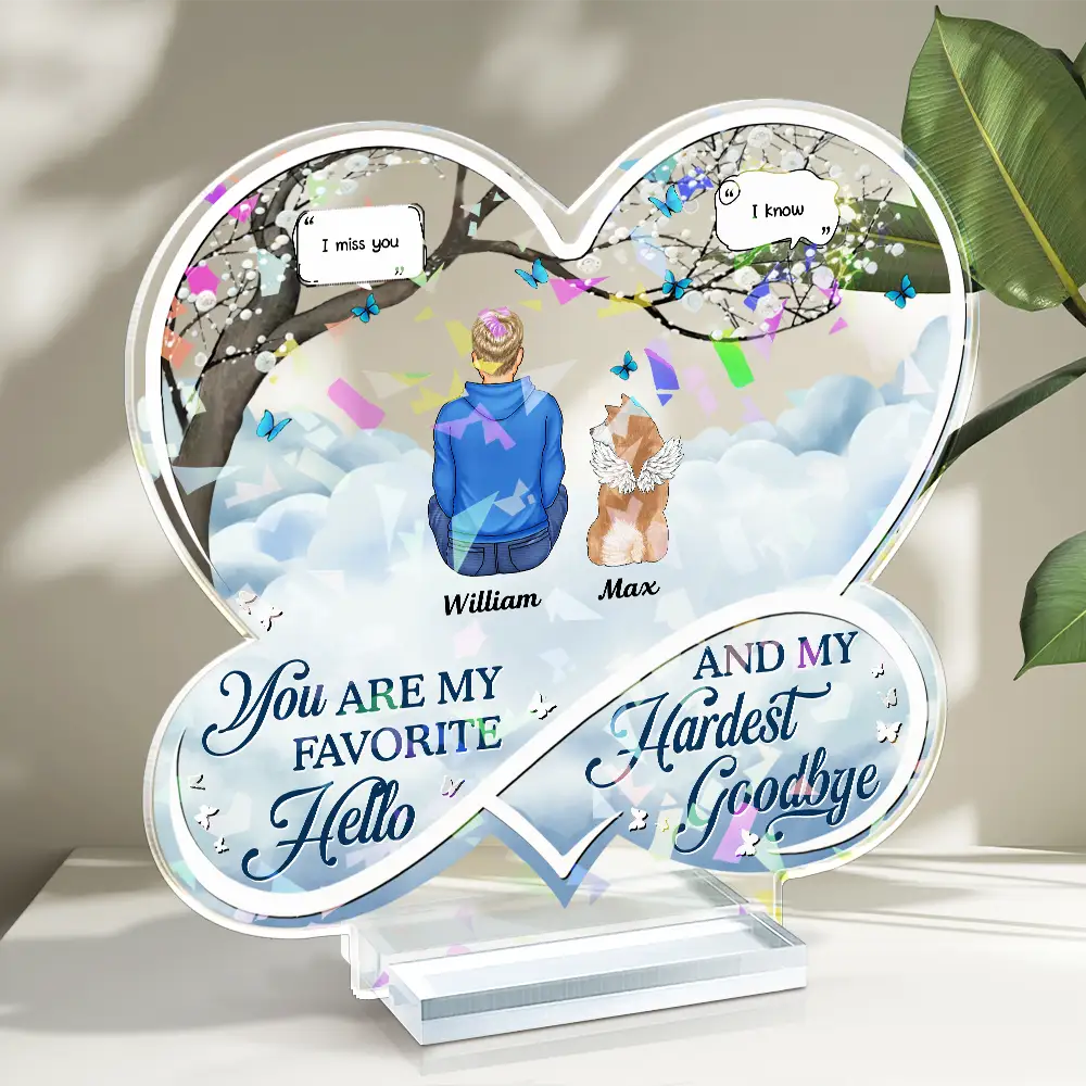 Pet Memorial If Love Could Have Saved You - Personalized Holographic Acrylic Plaque - Image 2