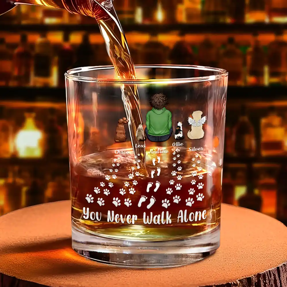 Pet Memorial I'm Always With You Never Walk Alone - Personalized Whiskey Glass - Image 4