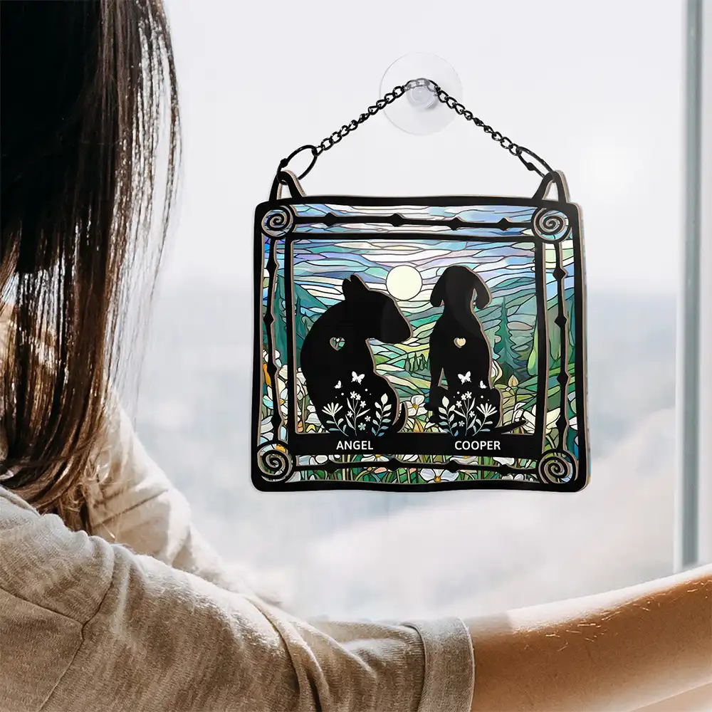 Pet Memorial My Hardest Goodbye - Personalized Window Hanging Suncatcher Ornament - Image 4