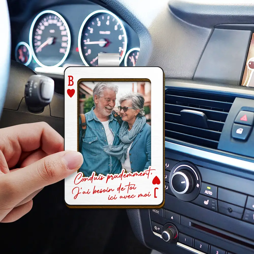 Photo Personnalisée Carte À Jouer Conduis Prudemment - Clip De Pare-Soleil De Voiture À Forme Spéciale Personnalisé - Image 3