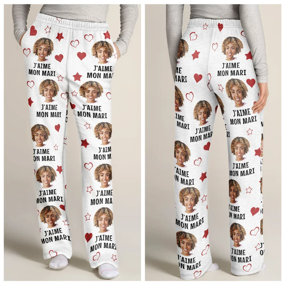 Photo Personnalisée J’aime Mon Amour - Pantalon De Pyjama Personnalisé - Image 4