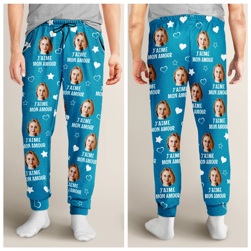 Photo Personnalisée J’aime Mon Amour - Pantalon De Pyjama Personnalisé - Image 5