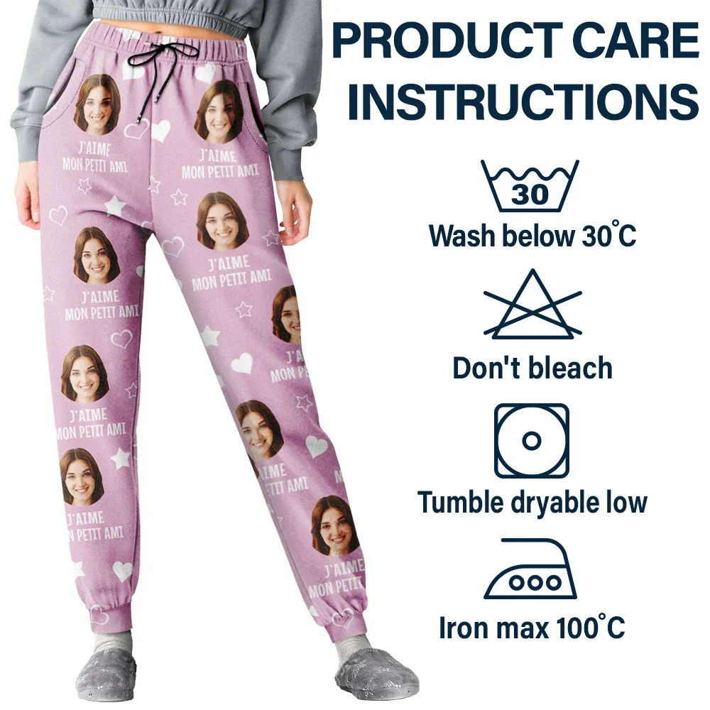 Photo Personnalisée J’aime Mon Amour - Pantalon De Pyjama Personnalisé - Image 6