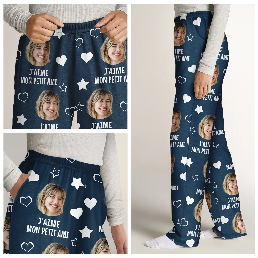 Photo Personnalisée J’aime Mon Amour - Pantalon De Pyjama Personnalisé - Image 8