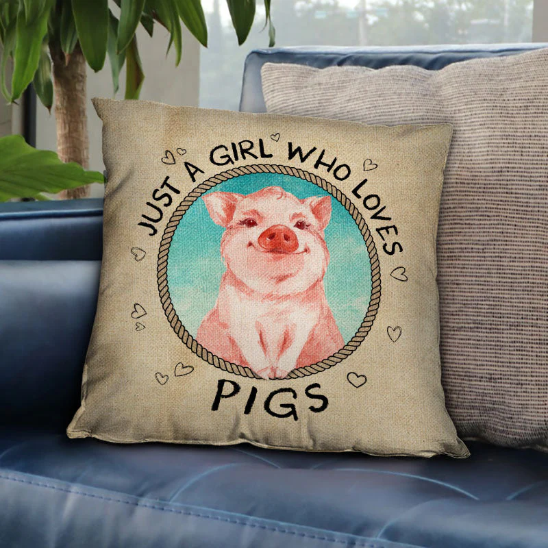 Pig Just A Girl Customized Pillow - Image 2