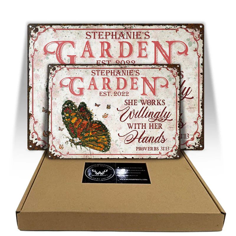 Pink Floral Art Where I Can Lose Myself Gardening - Outdoor Decor - Personalized Custom Classic Metal Signs - Image 3