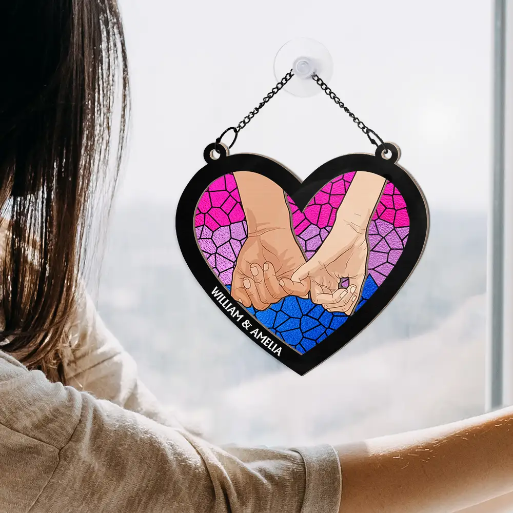 Pinky Promise Pride Couple - Personalized Window Hanging Suncatcher Ornament - Image 4