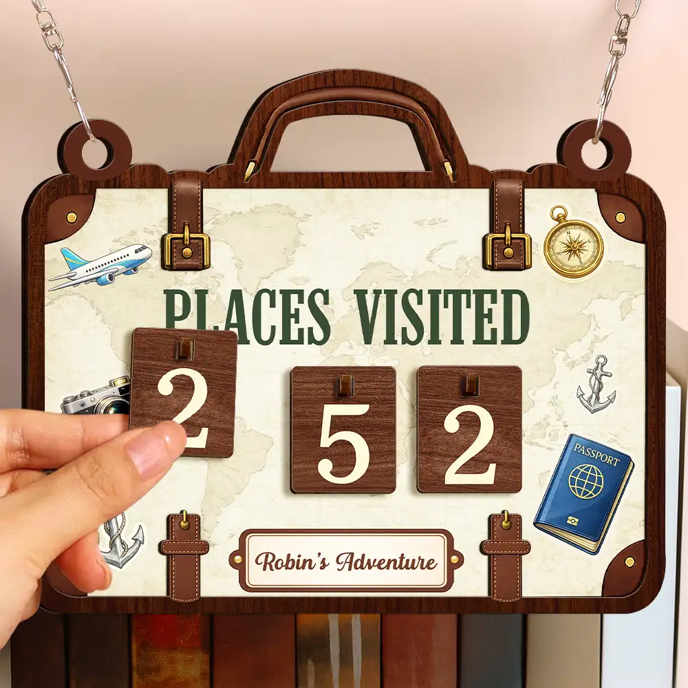 Places Visited This Year - Personalized Hanging Tracker Sign - Image 3
