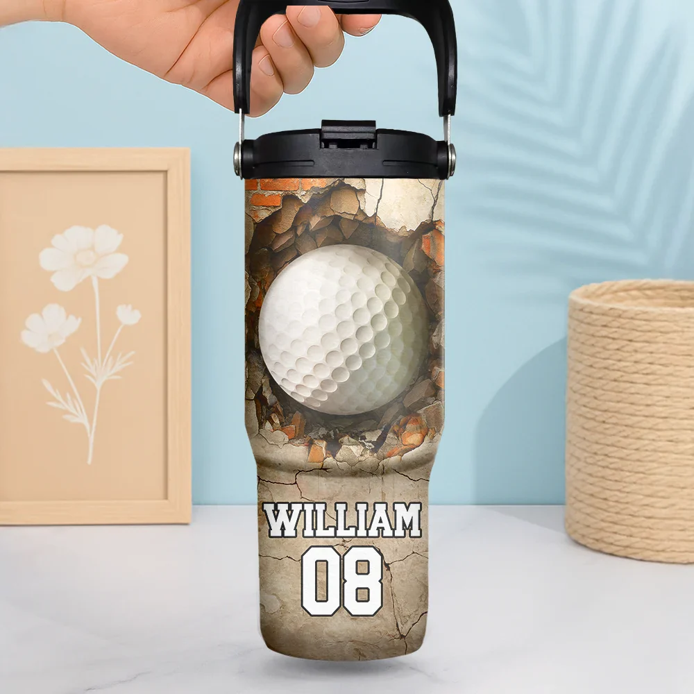 Play Hard Or Go Home Sport Kids - Personalized 30oz Tumbler With Handle - Image 2