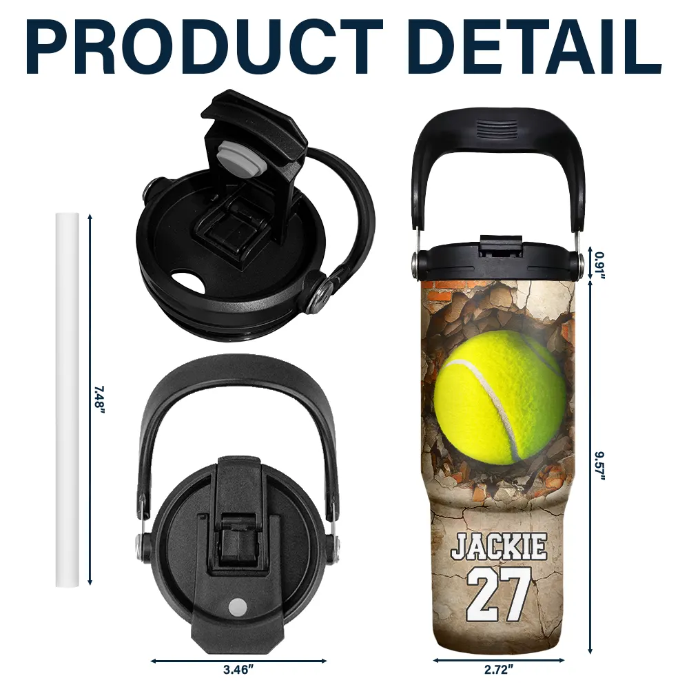 Play Hard Or Go Home Sport Kids - Personalized 30oz Tumbler With Handle - Image 5