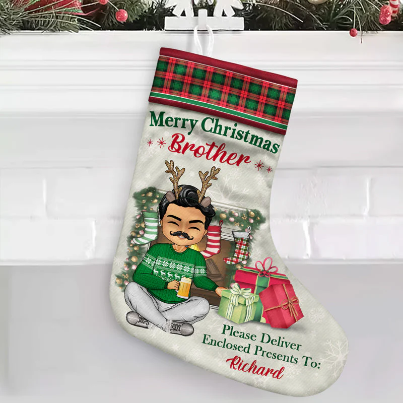Please Deliver Enclosed Presents To My Best Friends - Christmas Gift For BFF And Sibling - Personalized Custom Christmas Stocking - Image 2