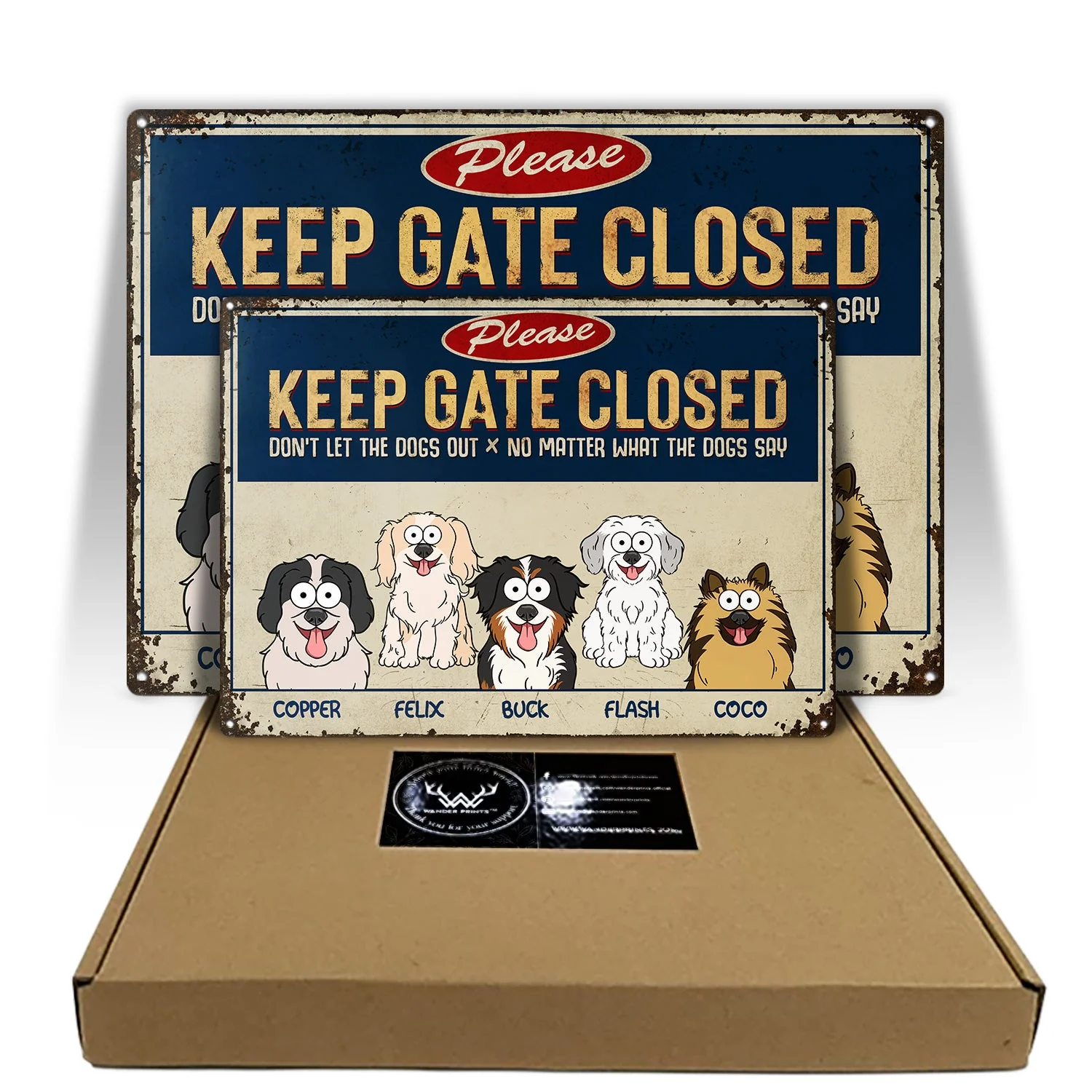 Please Keep The Gate Closed Don't Let The Dog Out - Birthday, Home Decor, Funny Gift For Dog Lovers, Pet Owners - Personalized Classic Metal Signs - Image 5