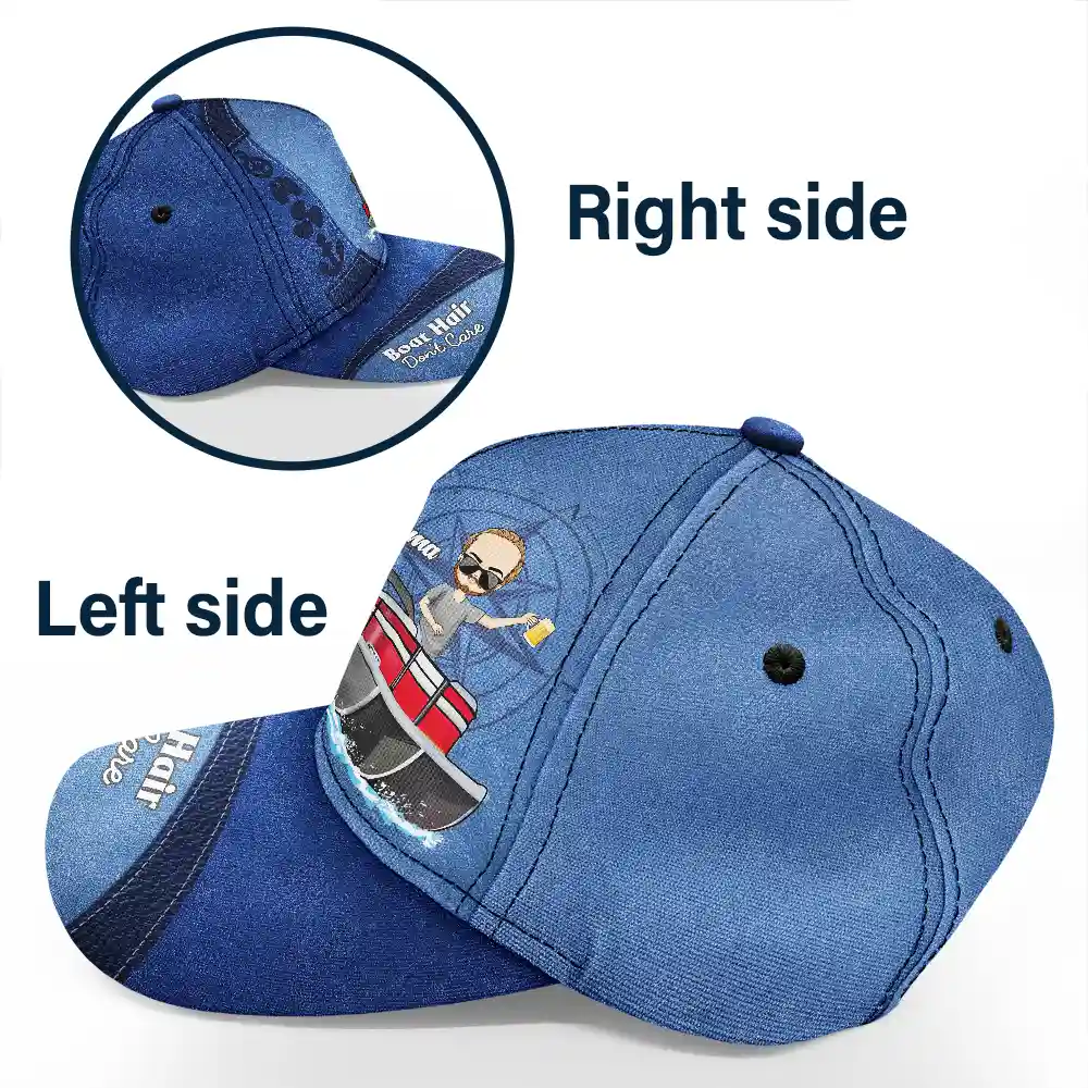 Pontoon Boat Hair Don't Care - Personalized Classic Cap - Image 3