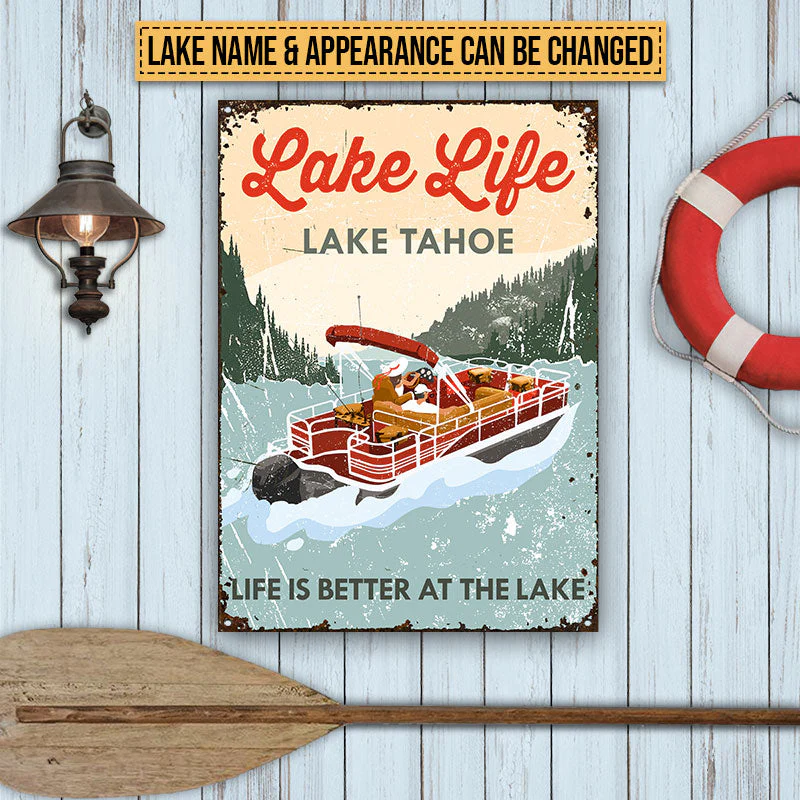 Pontoon Lake Life Life Is Better Custom Classic Metal Signs - Image 5