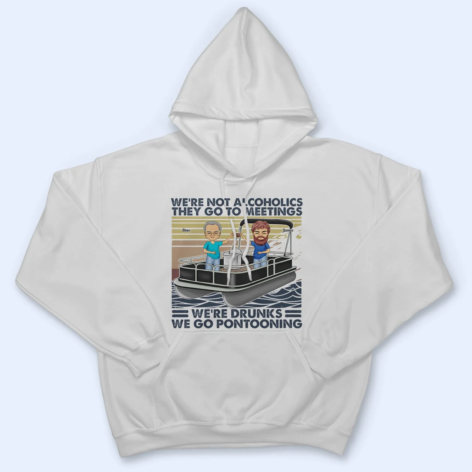 Pontoon Party In Slow Motion - Birthday, Traveling, Cruising Gift For Family, Besties, BFF Best Friends, Beach Lovers, Travelers - Personalized Custom T Shirt - Image 4