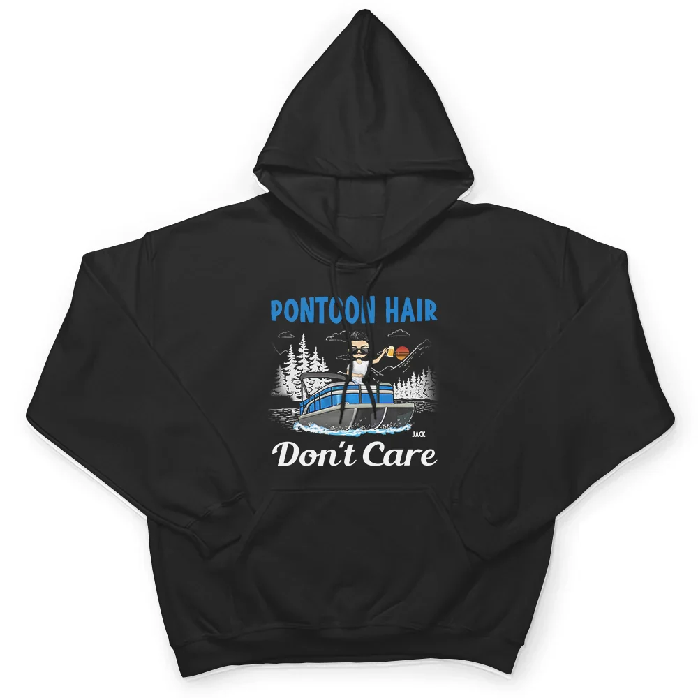 Pontoon Queen Captain Pontoon Hair Don't Care - Personalized T Shirt - Image 4
