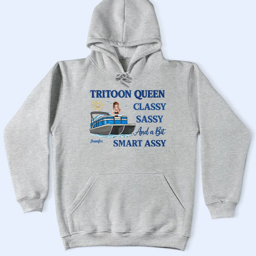 Pontoon Queen Classy Sassy - Personalized T Shirt - Image 6
