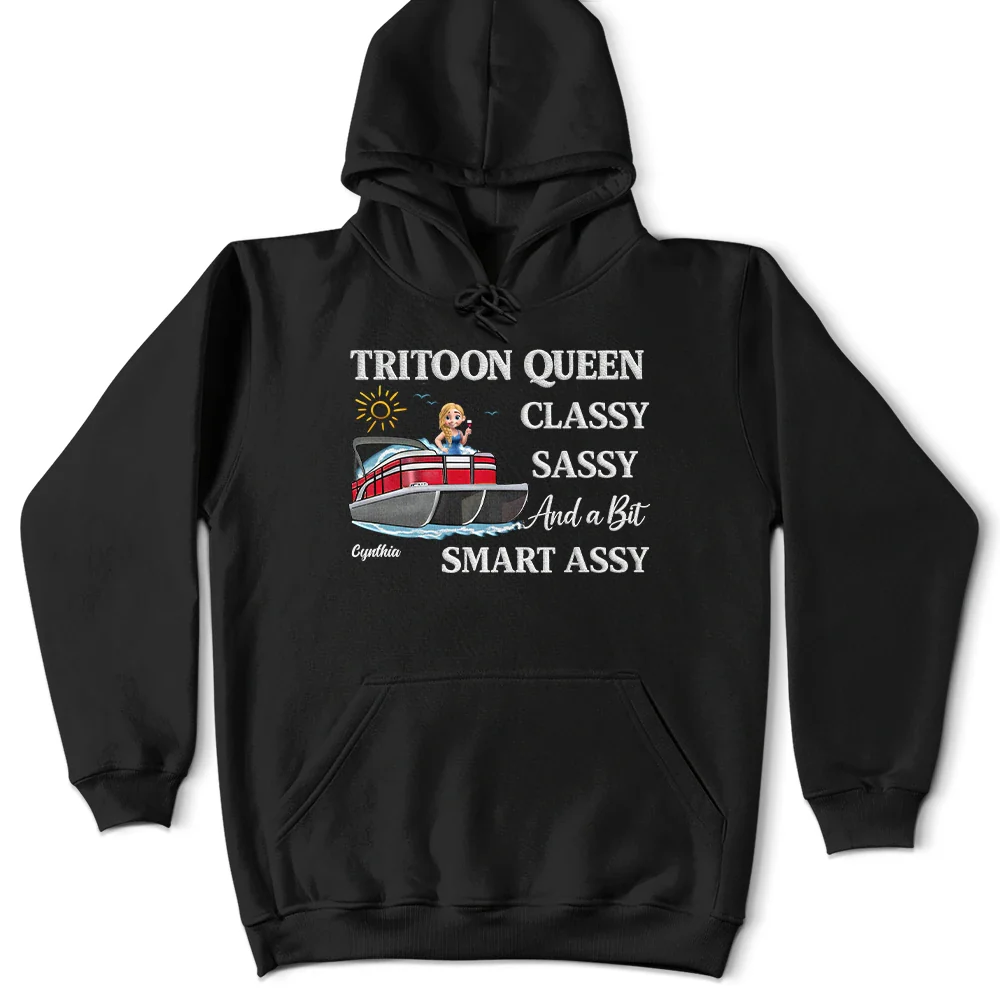 Pontoon Queen Classy Sassy - Personalized T Shirt - Image 7