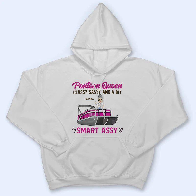 Pontoon Queen Classy Sassy Smart - Personalized Custom T Shirt - Image 4