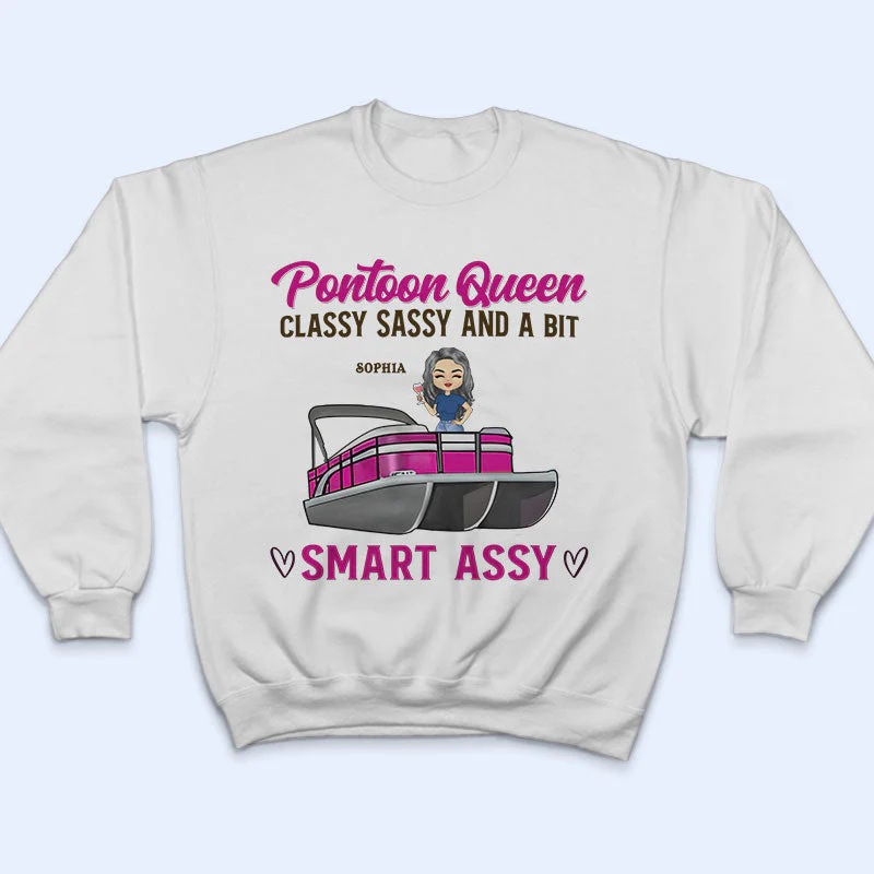 Pontoon Queen Classy Sassy Smart - Personalized Custom T Shirt - Image 5