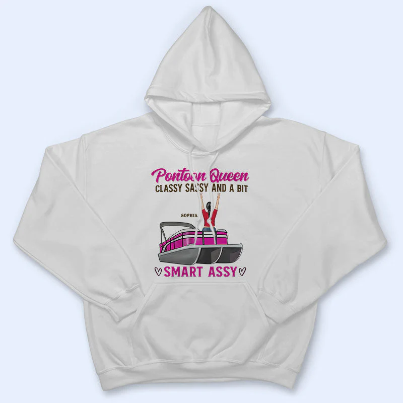 Pontoon Queen Classy Smart - Gift For Pontooning Lovers - Personalized Custom T Shirt - Image 4