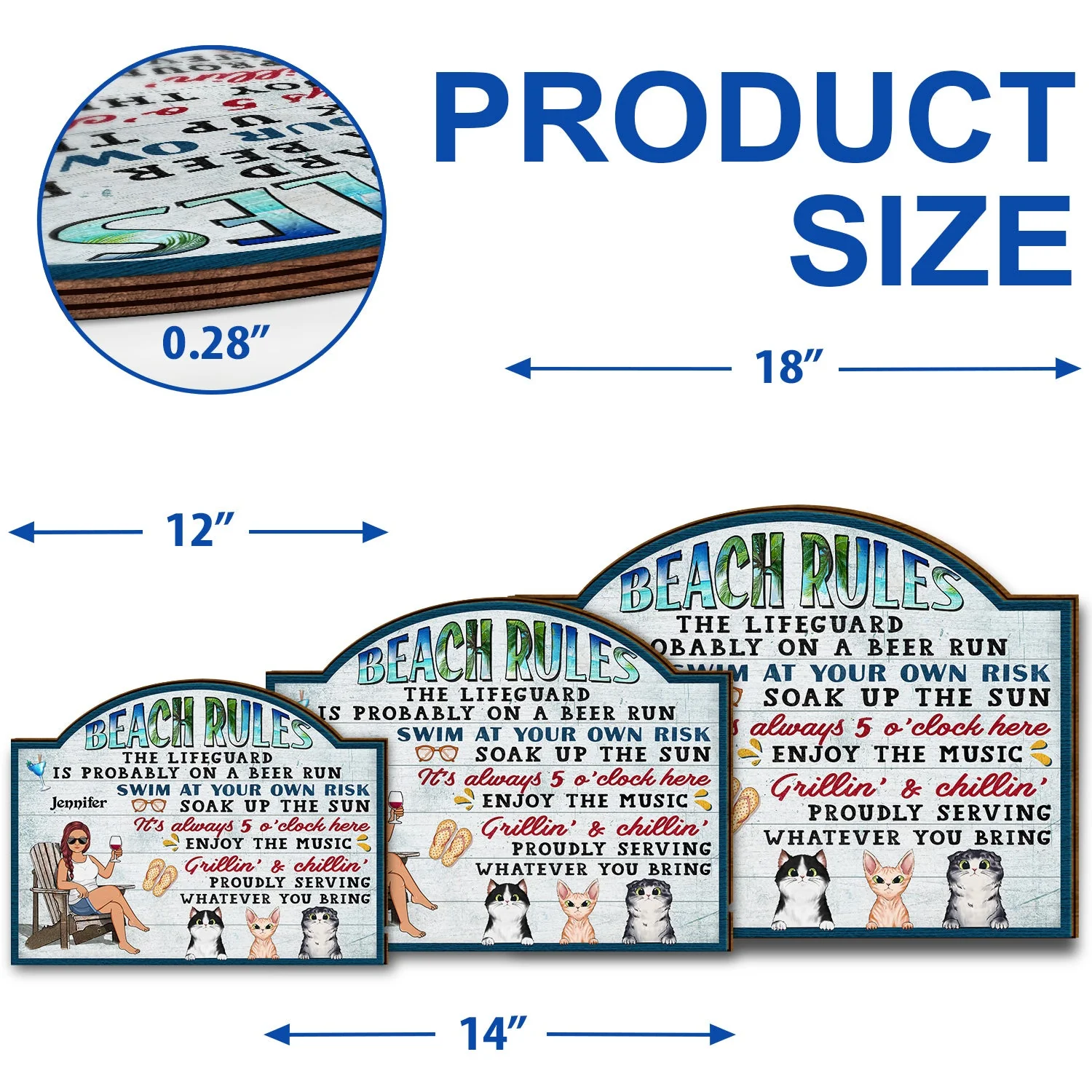 Pool Rules Swim At Your Own Risk Grilling - Home Decor, Backyard Decor, Gift For Her, Him, Family, Couples, Dog Lovers, Cat Lovers - Personalized Custom Shaped Wood Sign - Image 5