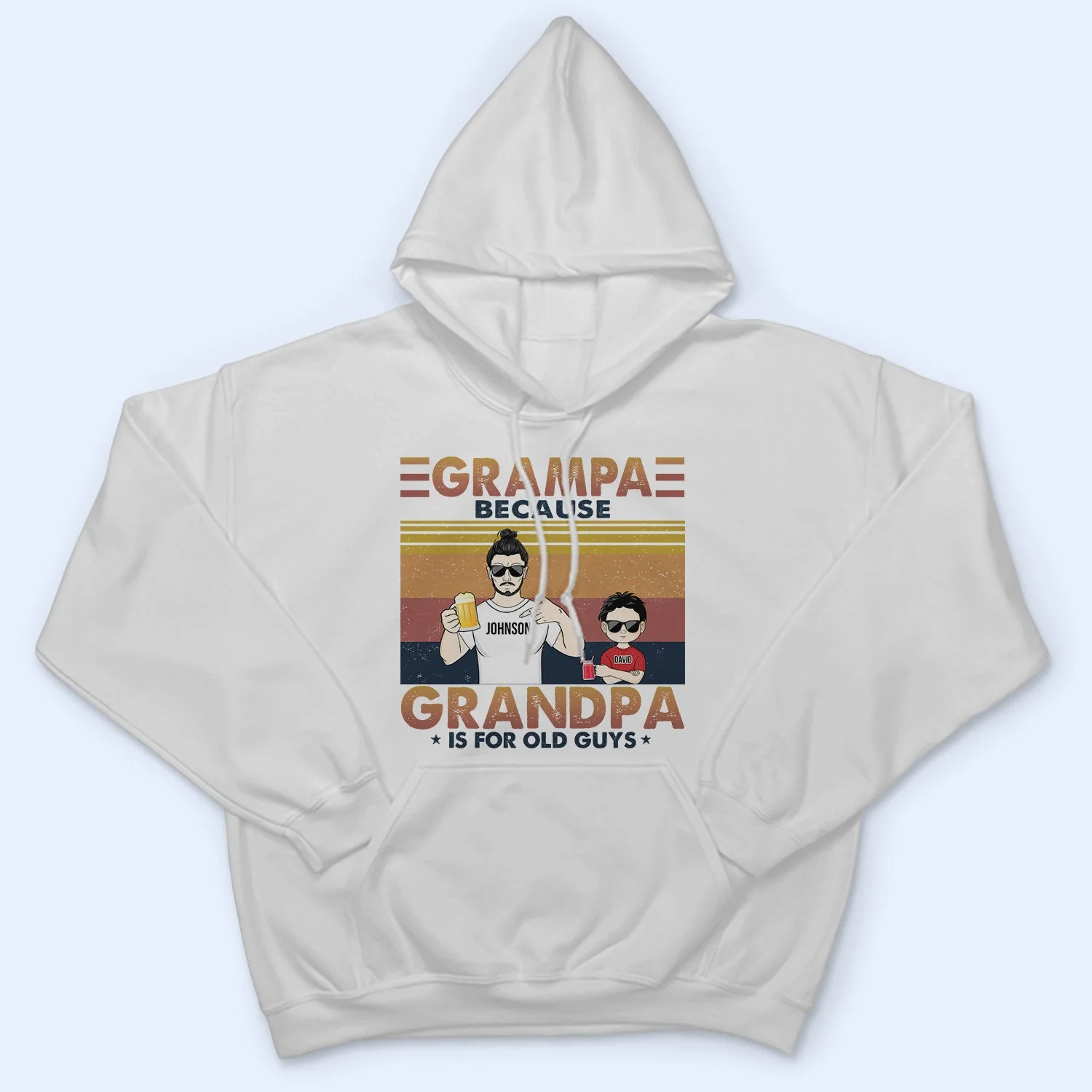 Poppy Because Grandpa Is For Old Guys - Birthday, Loving Gift For Grandfather, Grandkids, Grandchildren, Granddaughters, Grandsons - Personalized Custom T Shirt - Image 4
