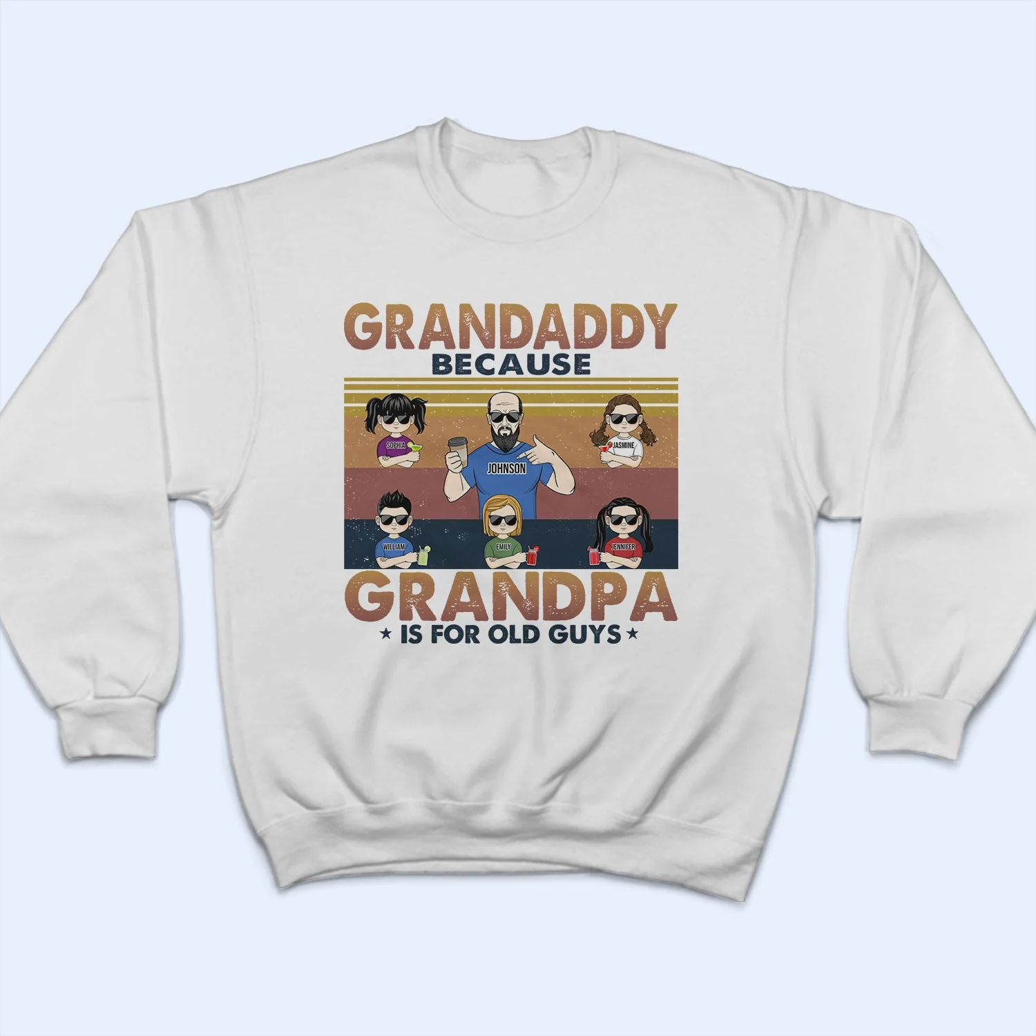 Poppy Because Grandpa Is For Old Guys - Birthday, Loving Gift For Grandfather, Grandkids, Grandchildren, Granddaughters, Grandsons - Personalized Custom T Shirt - Image 5