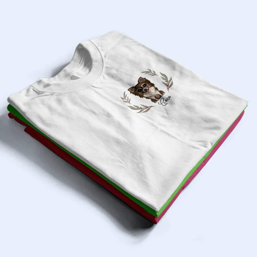 Portrait Pet With Flowers - Personalized T Shirt - Image 2