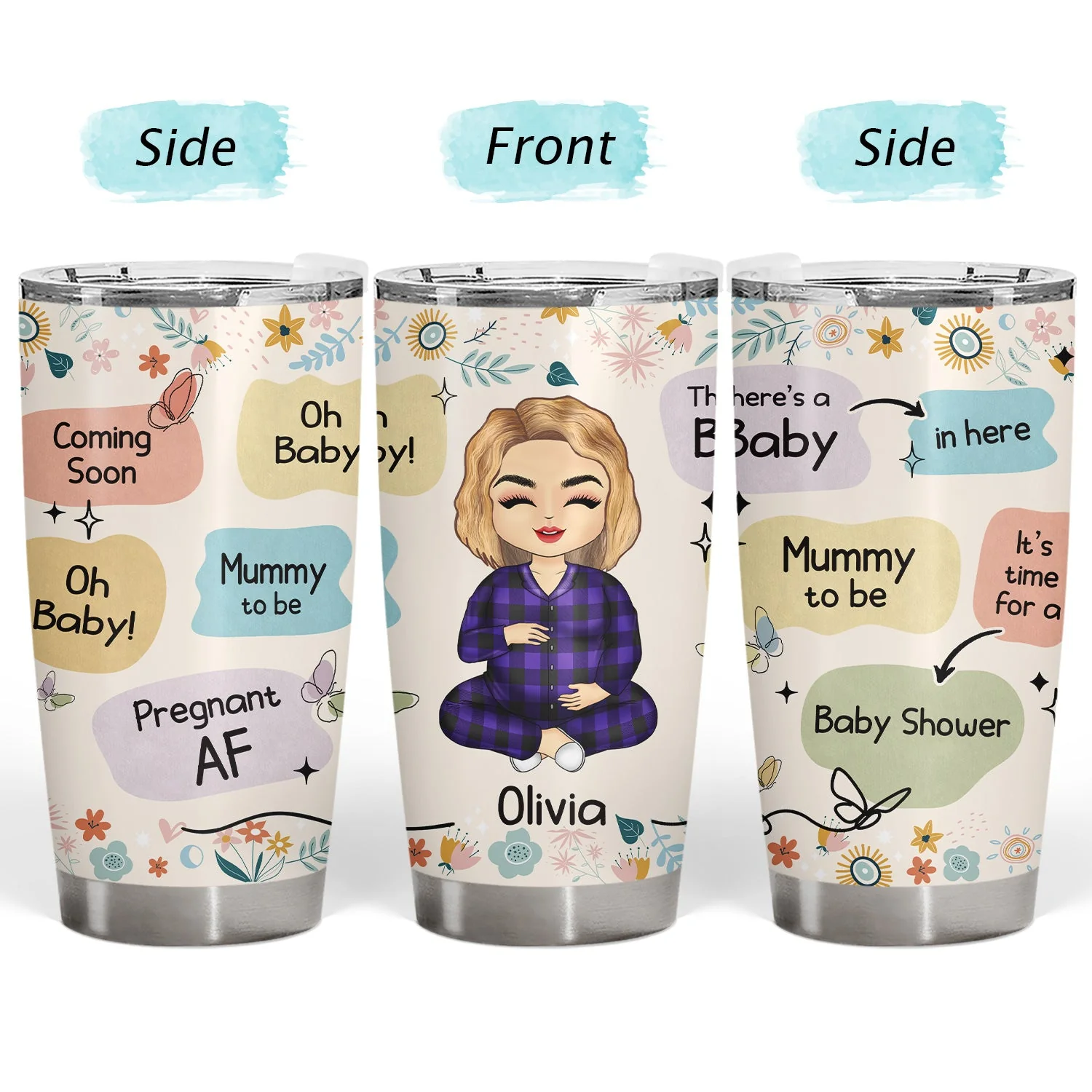 Pregnant Mom To Be - Pregnancy Gift For Mother - Personalized Tumbler - Image 3