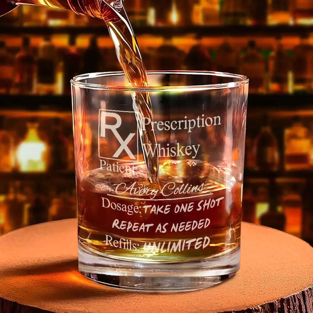 Prescription Whiskey Glass - Personalized Engraved Whiskey Glass - Image 5