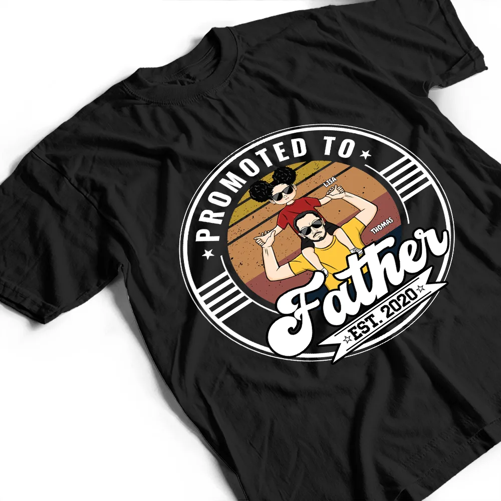 Promoted To Daddy - Personalized T Shirt - Image 3