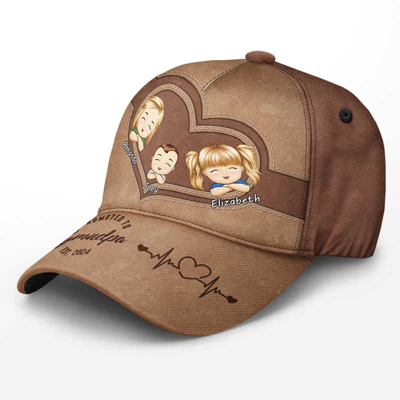 Promoted To Grandpa - Personalized Classic Cap - Image 2